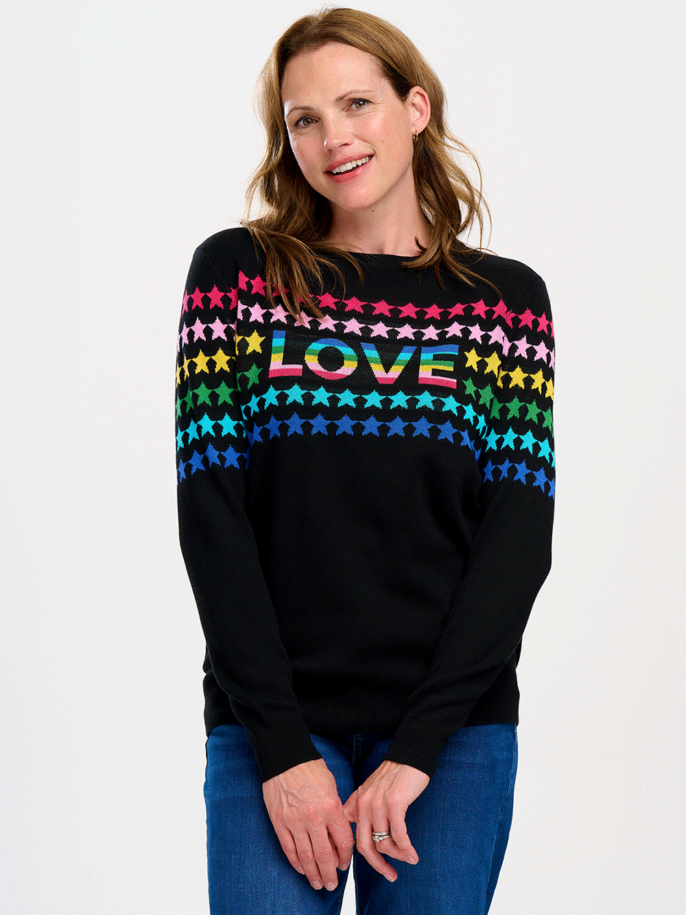 Rita Jumper - BLACK/RAINBOW LOVE