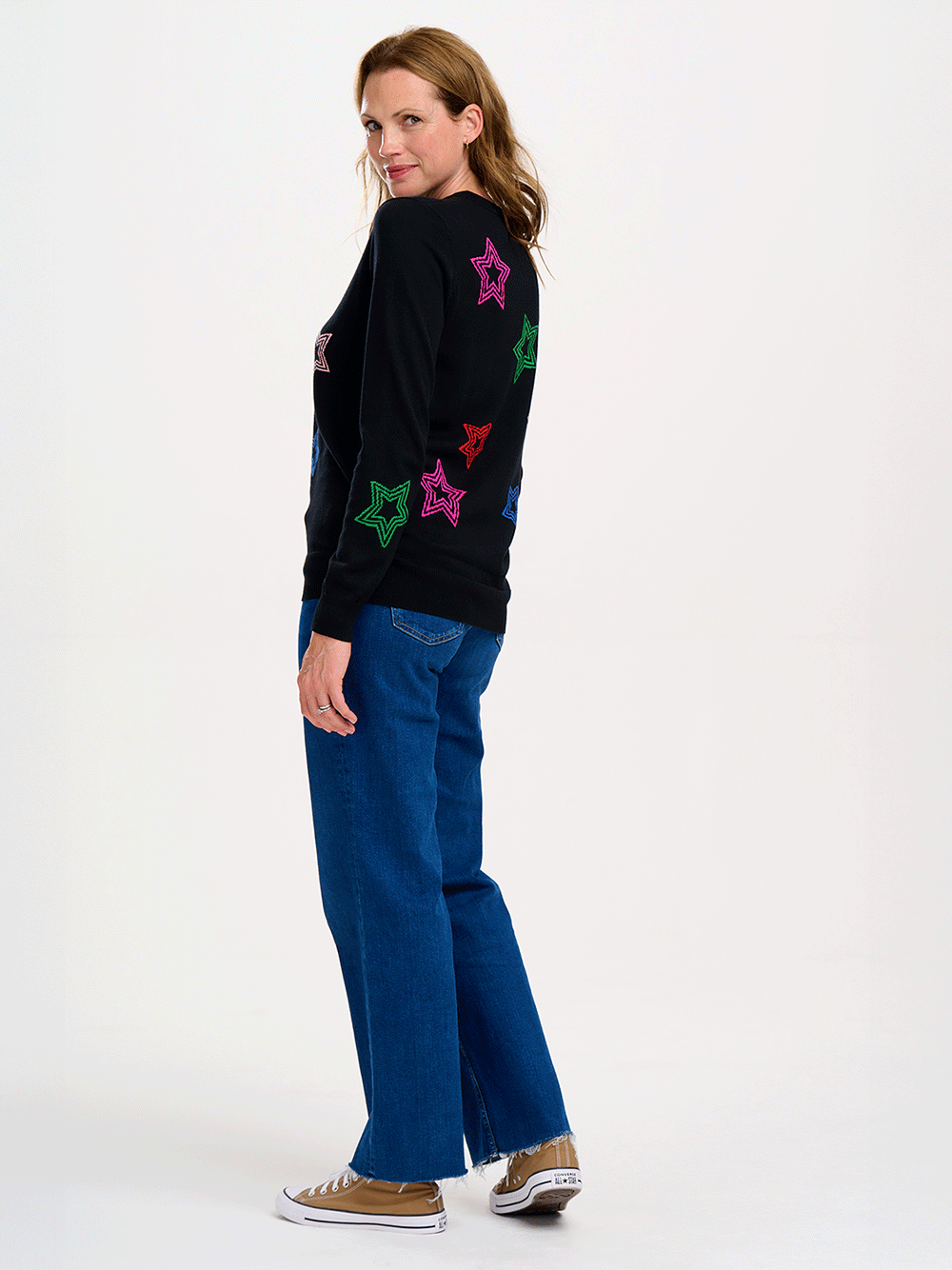 Rita Jumper - BLACK/RAINBOW STARS