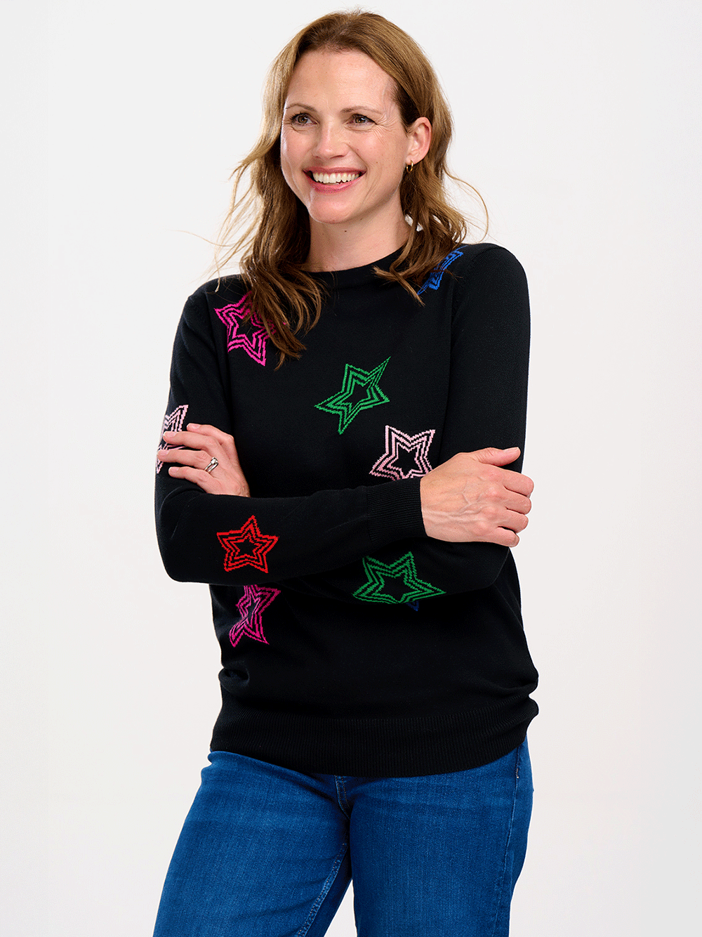 Rita Jumper - BLACK/RAINBOW STARS