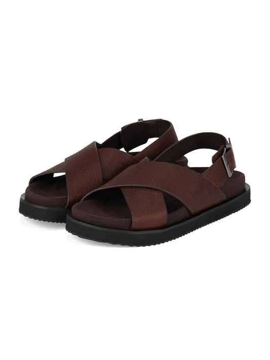 Rhodes Cross Sandal - CHOCOLATE