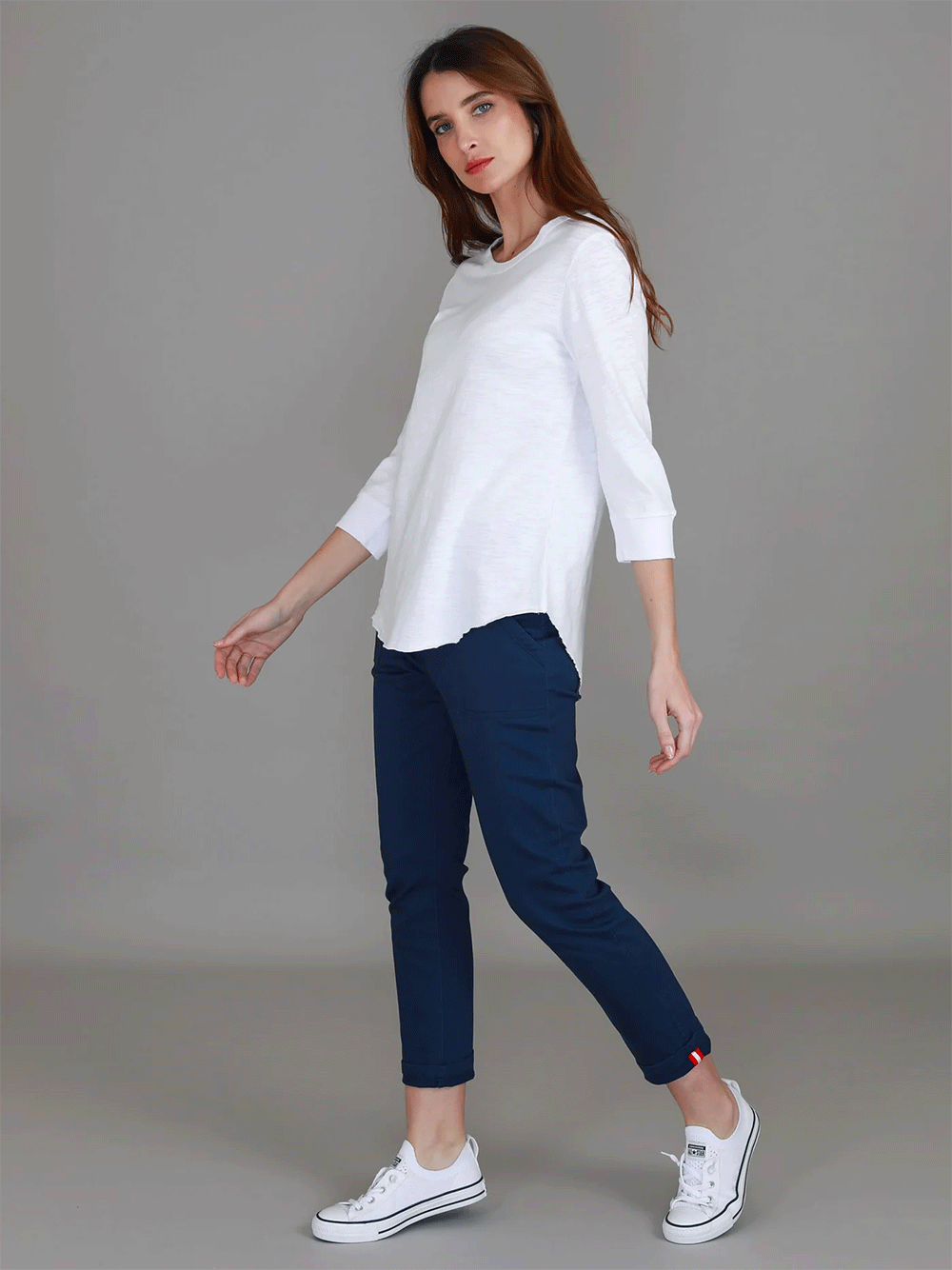 Shannon 3/4 Sleeve Tee - WHITE