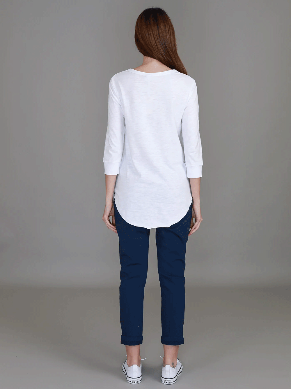Shannon 3/4 Sleeve Tee - WHITE