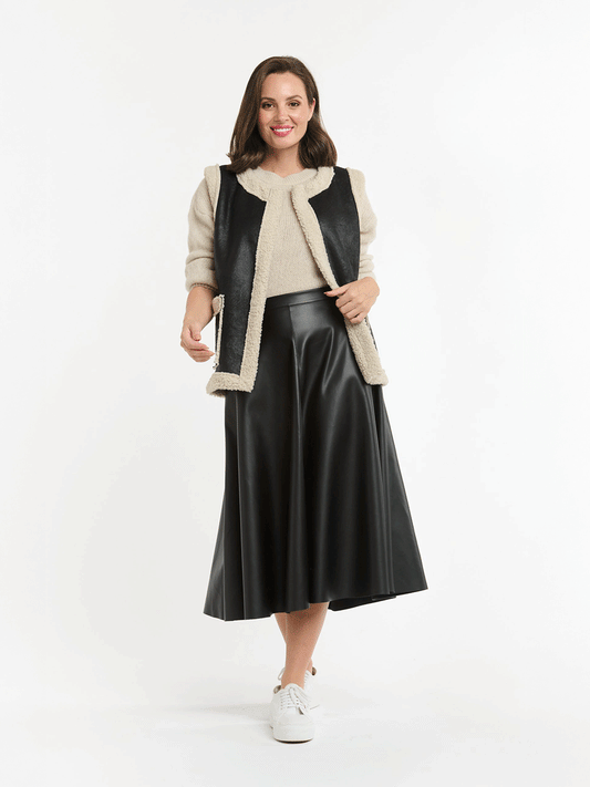 Shearling Vest - BLACK