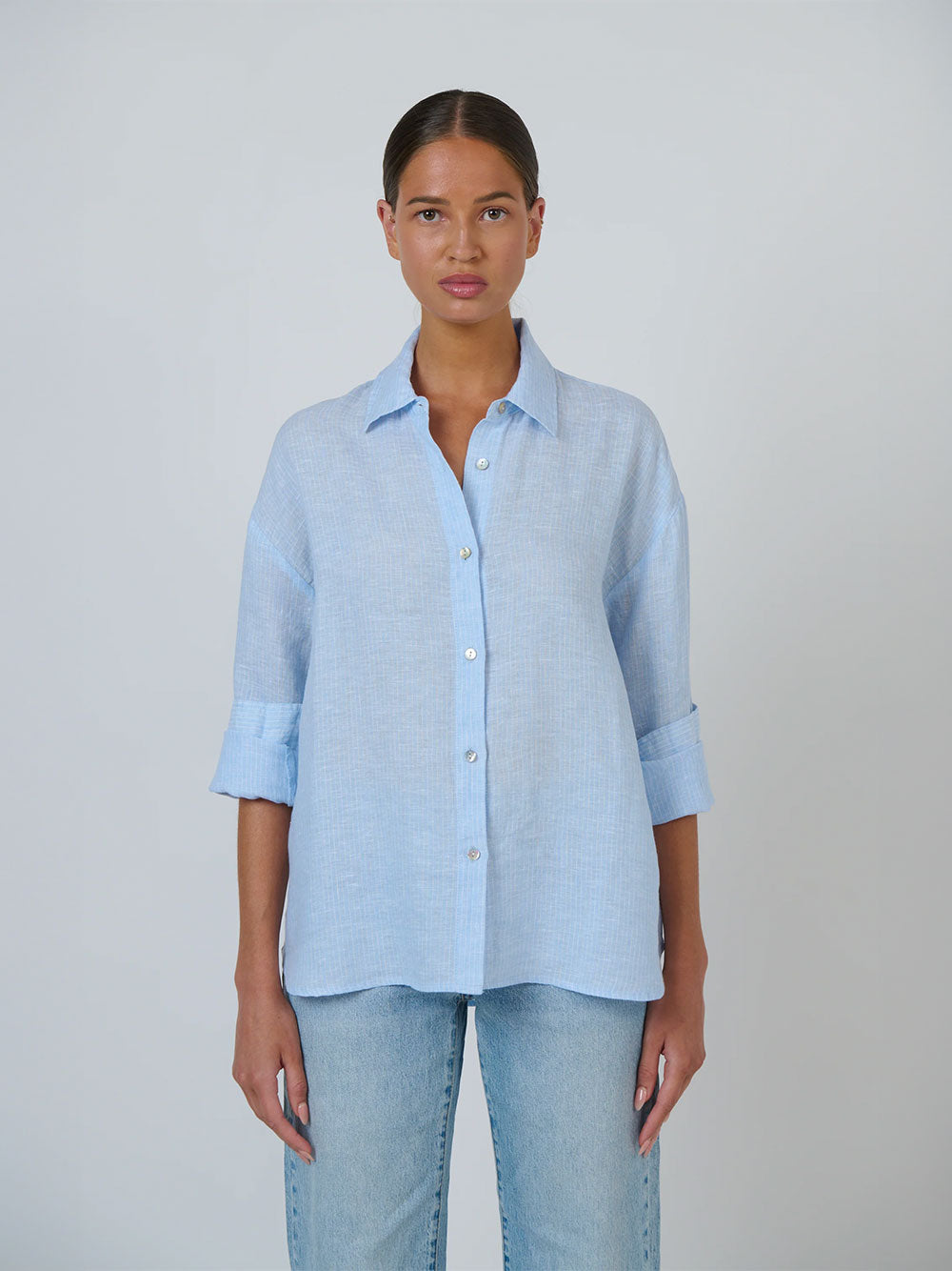 Linen Long Sleeve Shirt - RAYURE CEIL