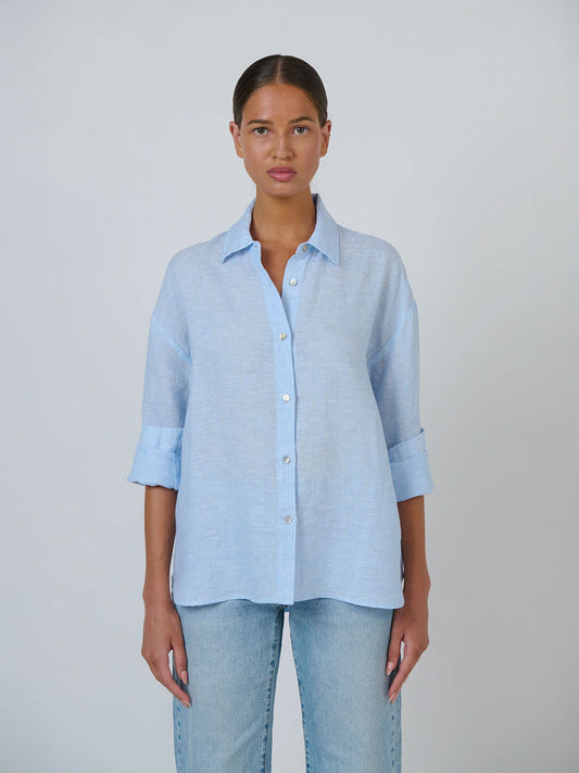 Linen Long Sleeve Shirt - RAYURE CEIL