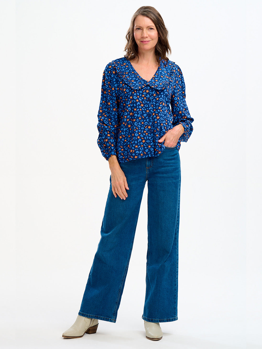 Henna Frill Blouse