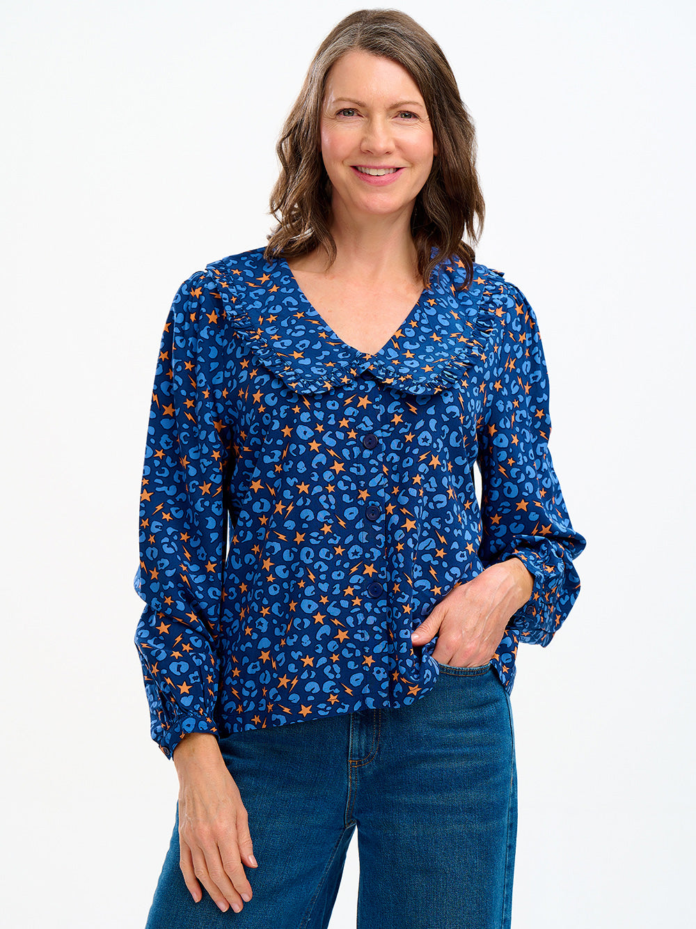 Henna Frill Blouse