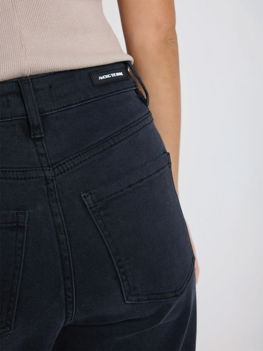 Zoey High Rise Wide Leg Pocket Jeans - BLACK
