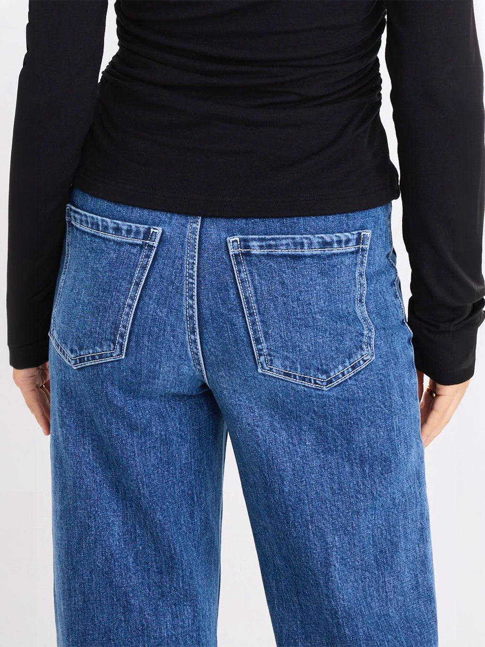 Zoey High Rise Wide Leg Pocket Jeans - MARINE BLUE