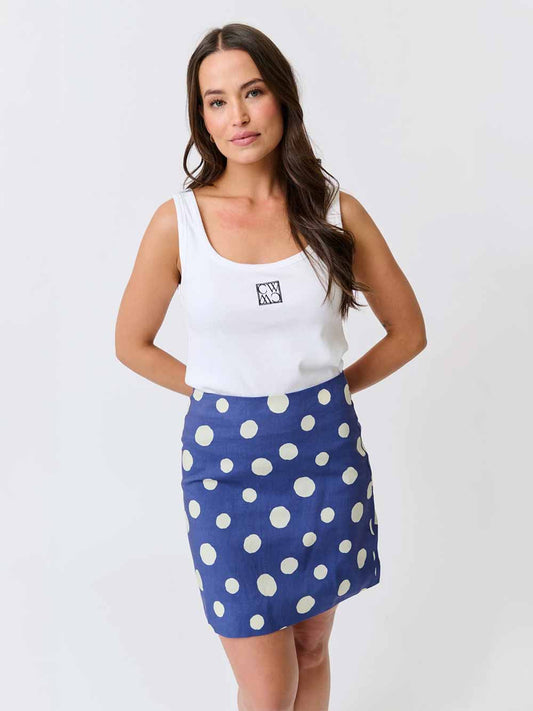 Zyla Mini Skirt - BLUE SPOT