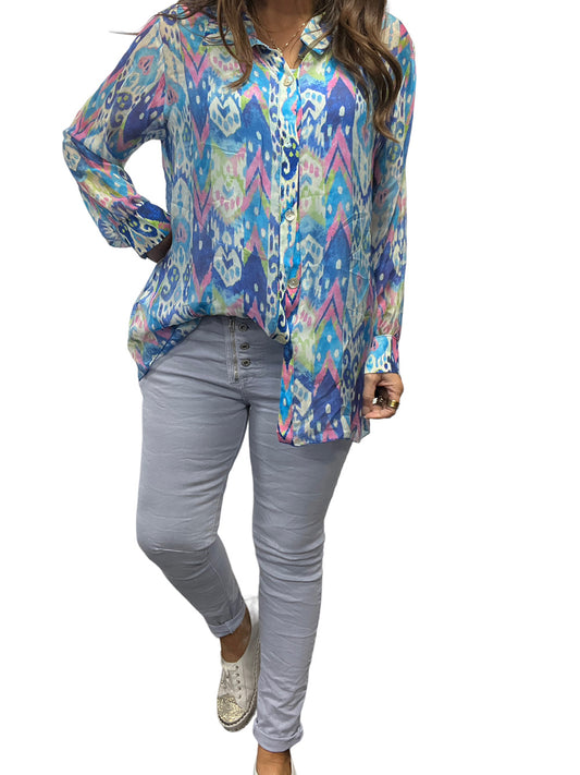 Portofino Button Zip Jeans - ARCTIC