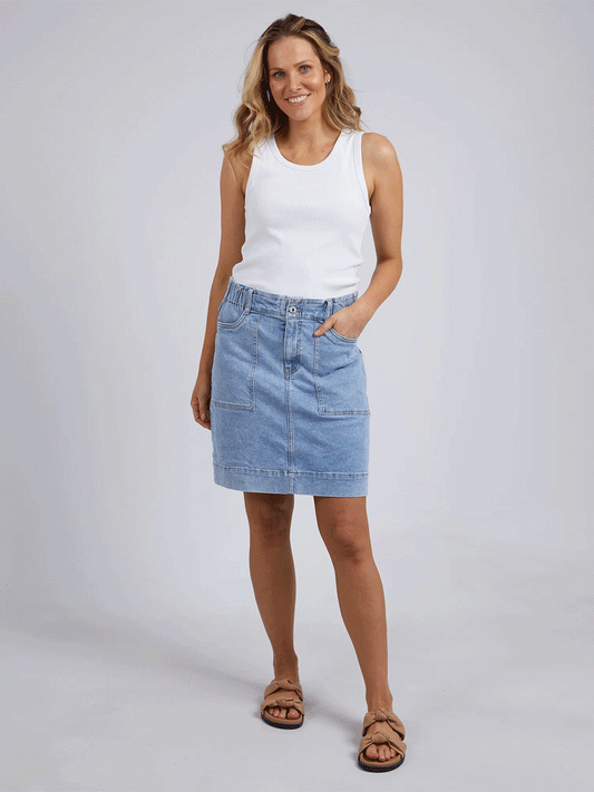 Atlas Denim Skirt - LIGHT DENIM