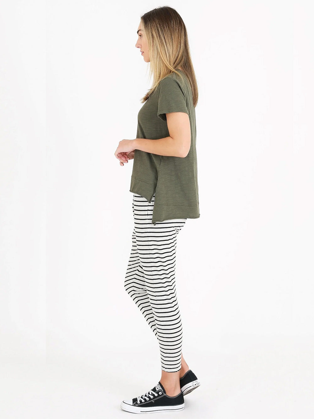 Austin Scoop Neck Tee - KHAKI