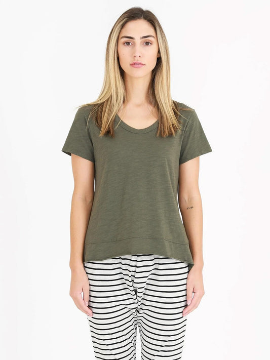 Austin Scoop Neck Tee - KHAKI
