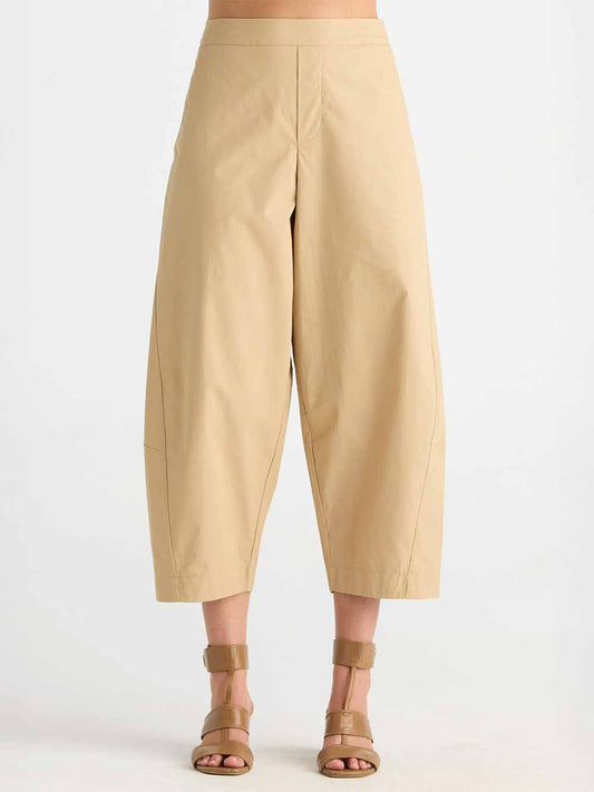 Barrel Leg Trousers - PEANUT BUTTER