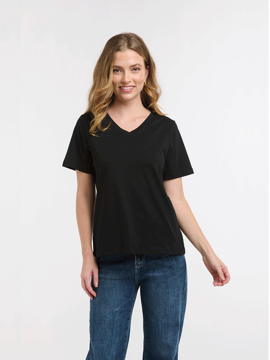V-Neck Tee - BLACK