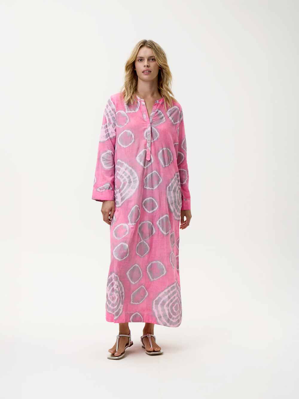 Bazaar Kaftan Dress - MOROCCAN FOIL PRINT - HOT PINK