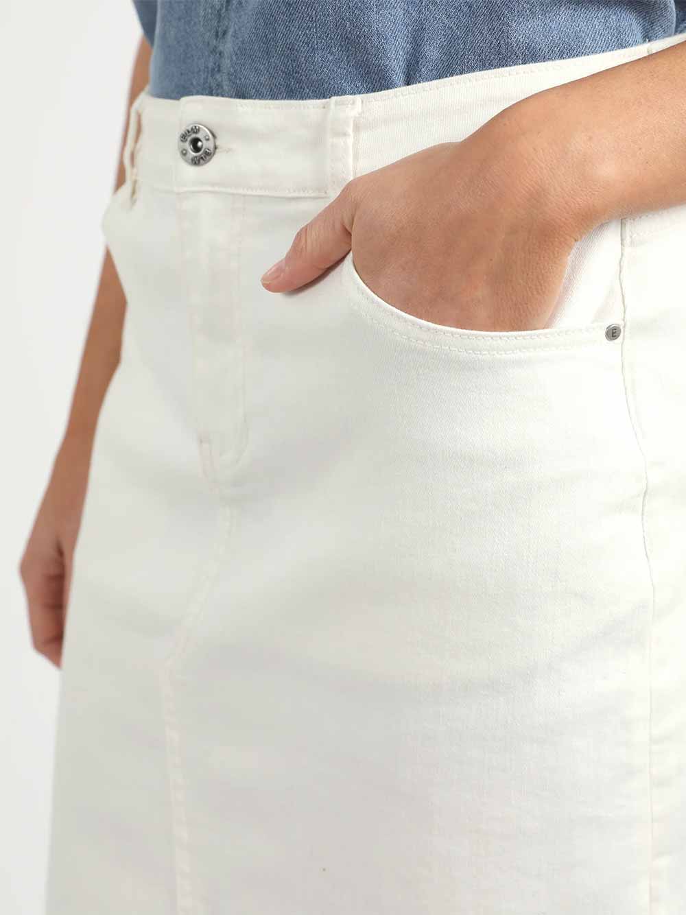 Belle Denim Skirt - VINTAGE WHITE