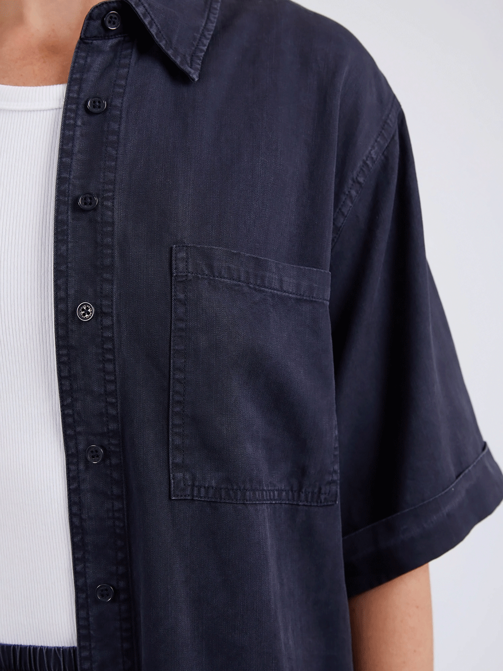 Bliss Washed Shirt - NAVY
