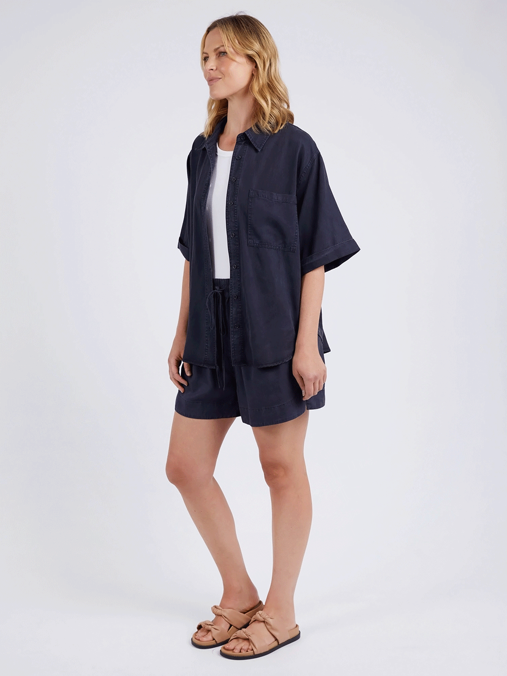 Bliss Washed Shirt - NAVY