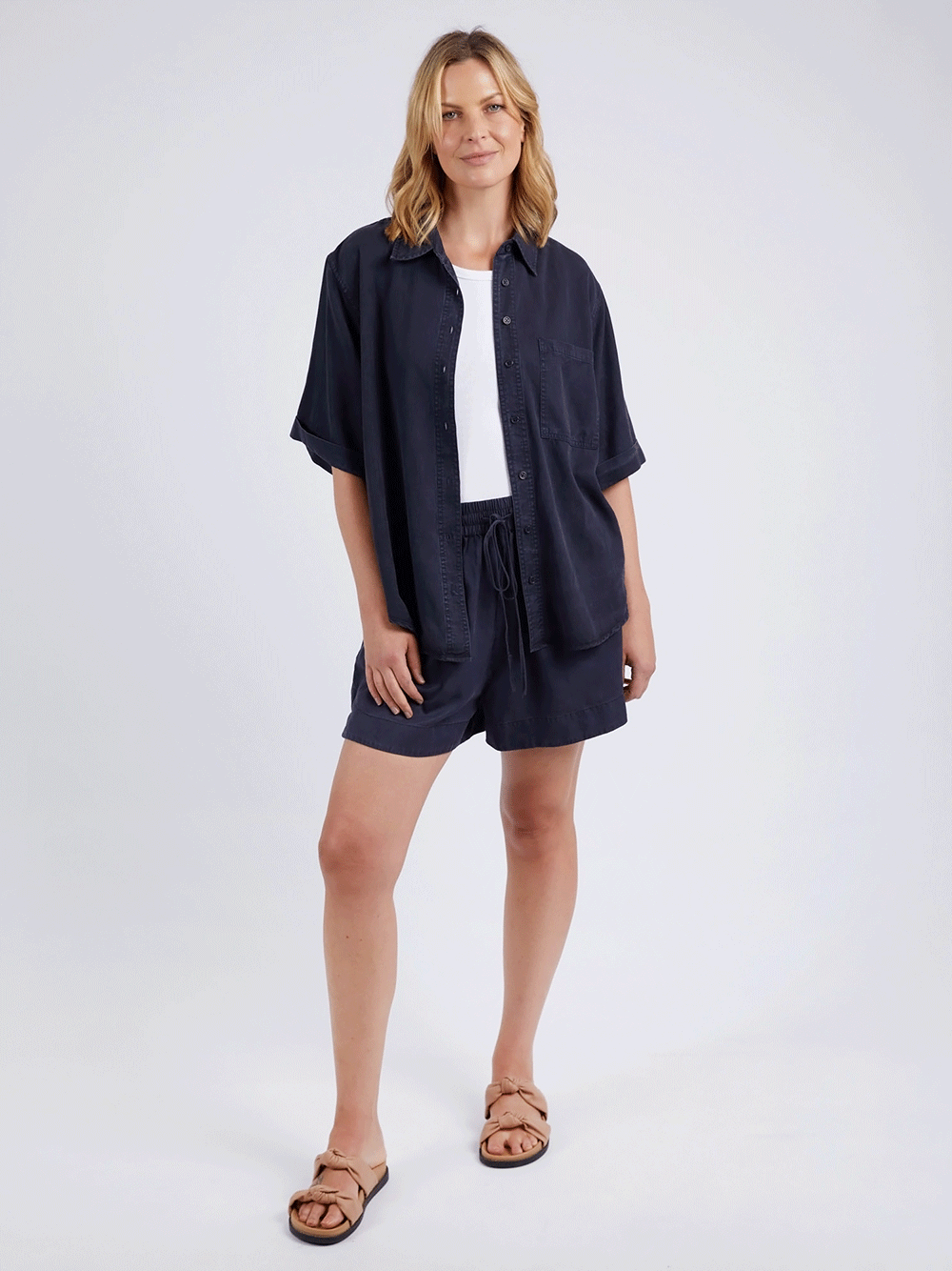 Bliss Washed Shirt - NAVY
