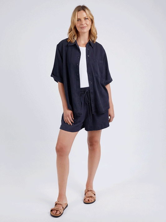 Bliss Washed Shirt - NAVY