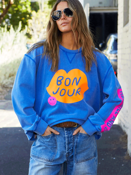 Bonjour Washed Blue Sweat