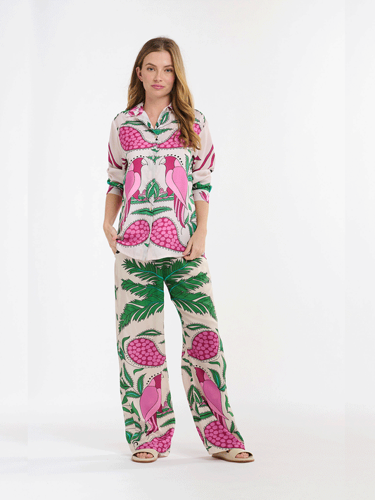 Sheryl Shirt - FUXIA CARIBBEAN PARROT