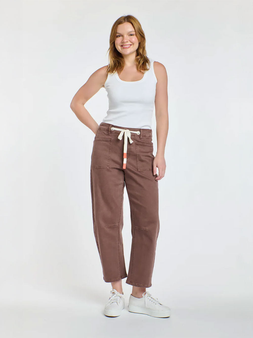 Carter Barrel Leg Jeans  - CHOCOLATE