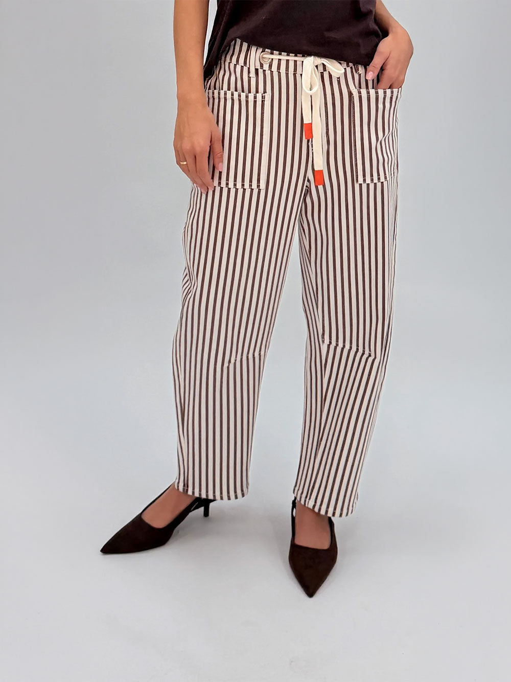 Carter Barrel Leg Jeans  - CHOC STRIPE