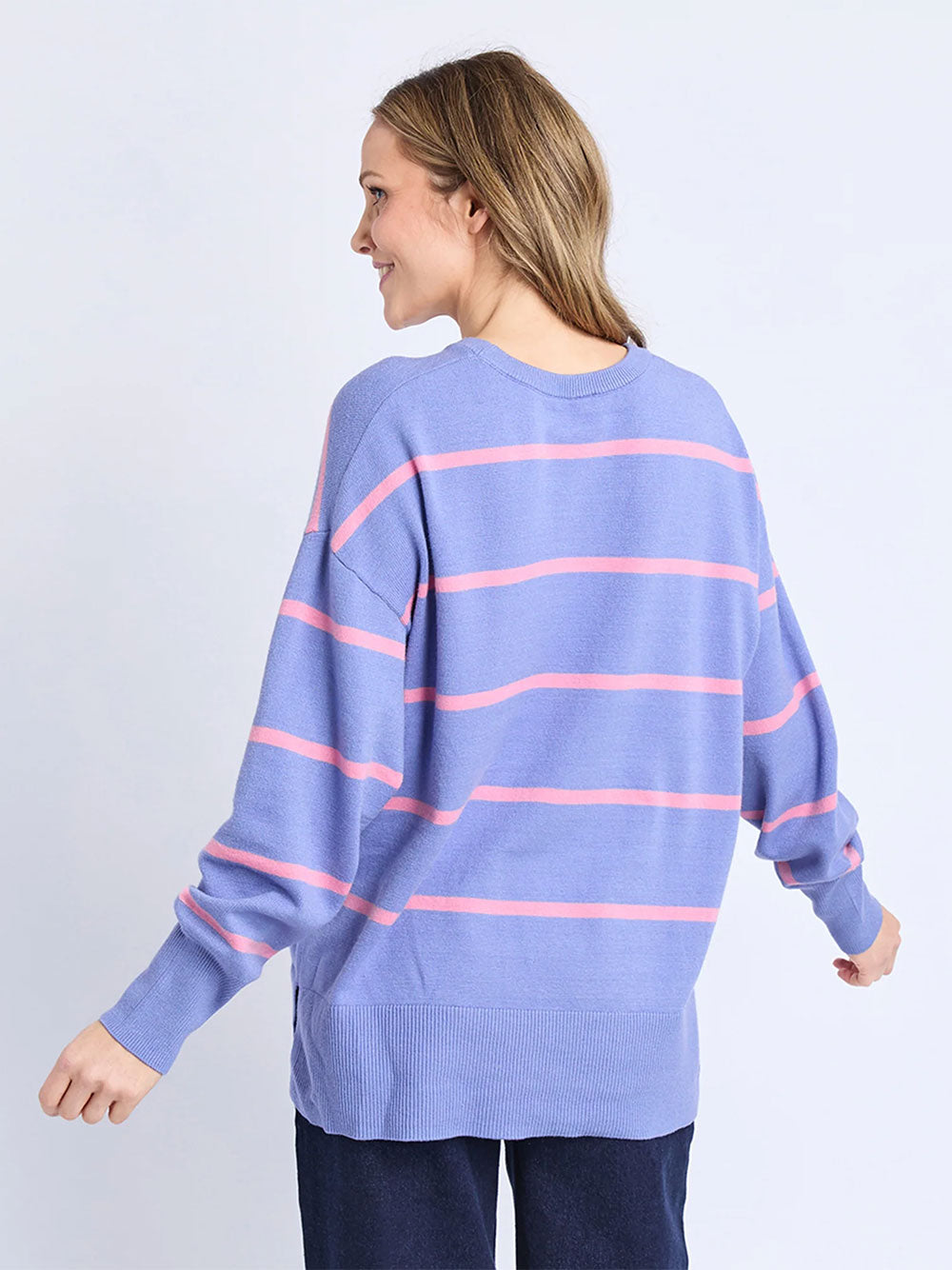 Charli Stripe Knit - CORNFLOWER