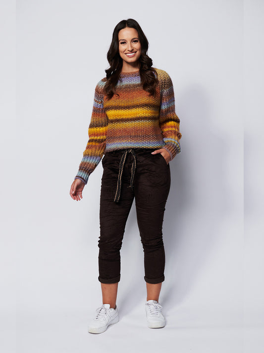 Colombia Round Neck Knit Sweater - EARTH