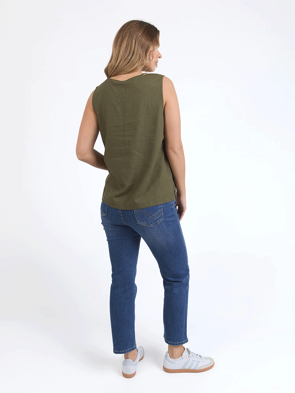 Curtis Woven Tank - KHAKI