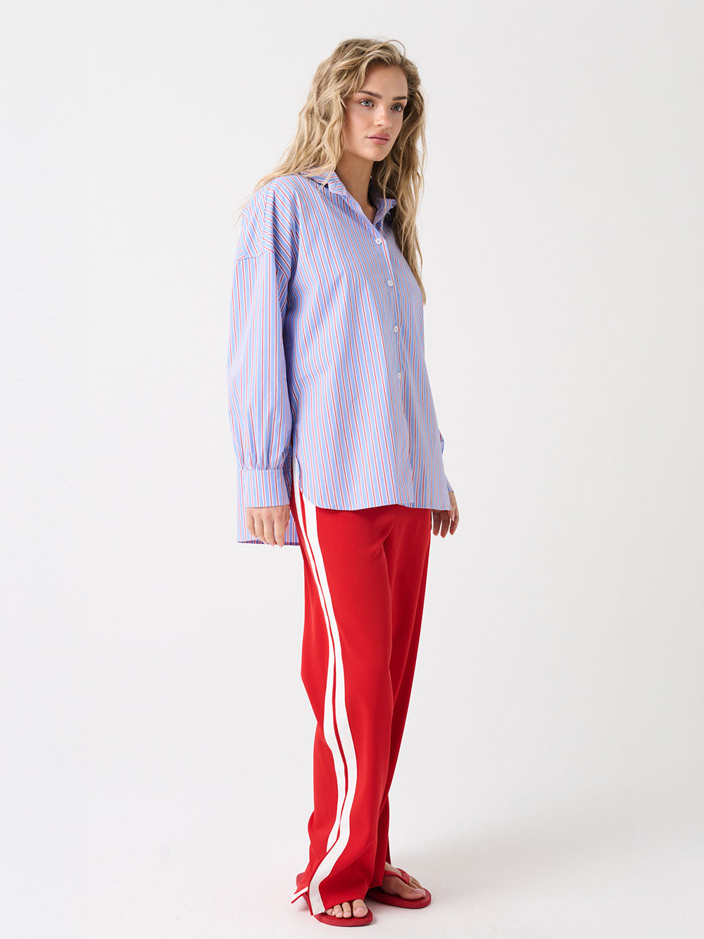 Darby Shirt - BLUE/RED STRIPE