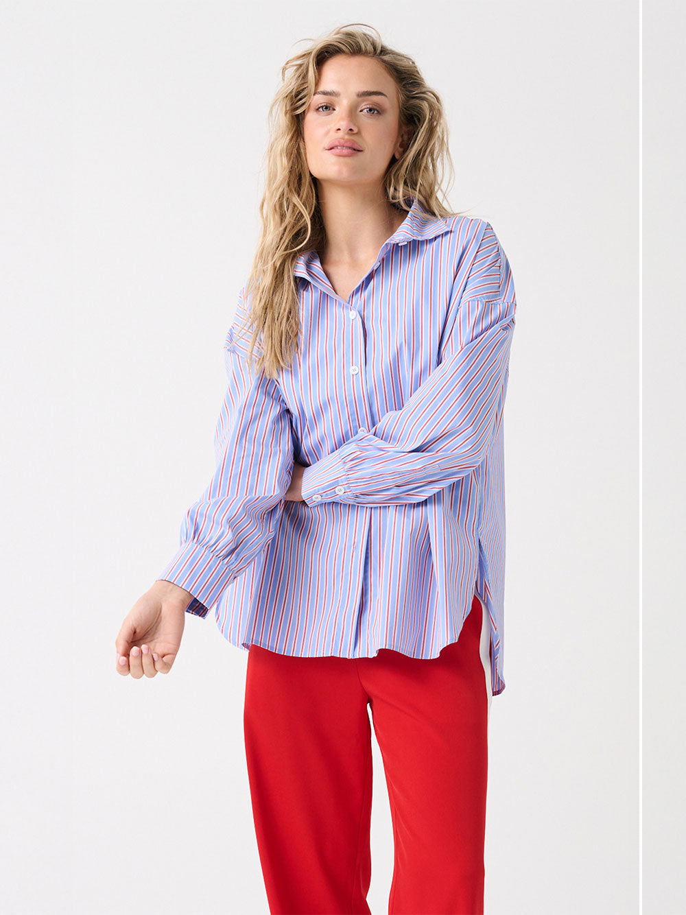 Darby Shirt - BLUE/RED STRIPE
