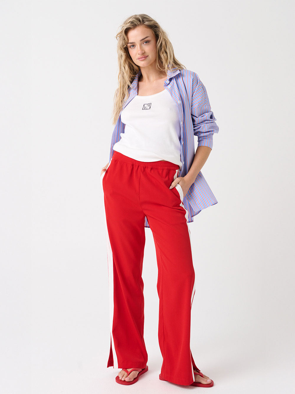 Darby Shirt - BLUE/RED STRIPE