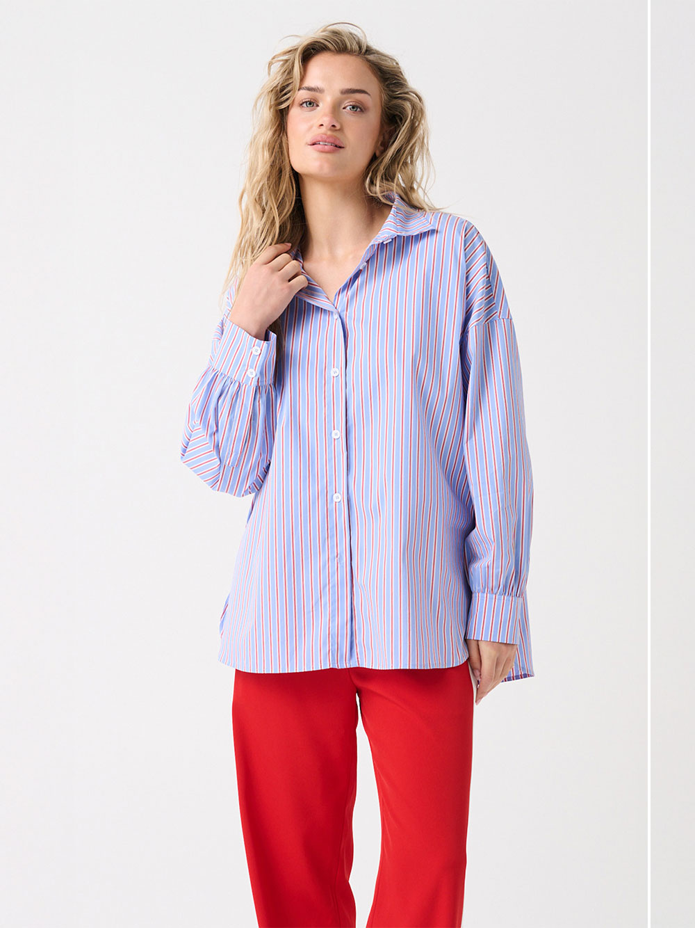 Darby Shirt - BLUE/RED STRIPE