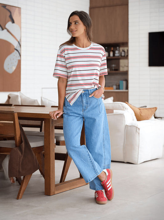 Darted Barrel Jean - VINTAGE BLUE