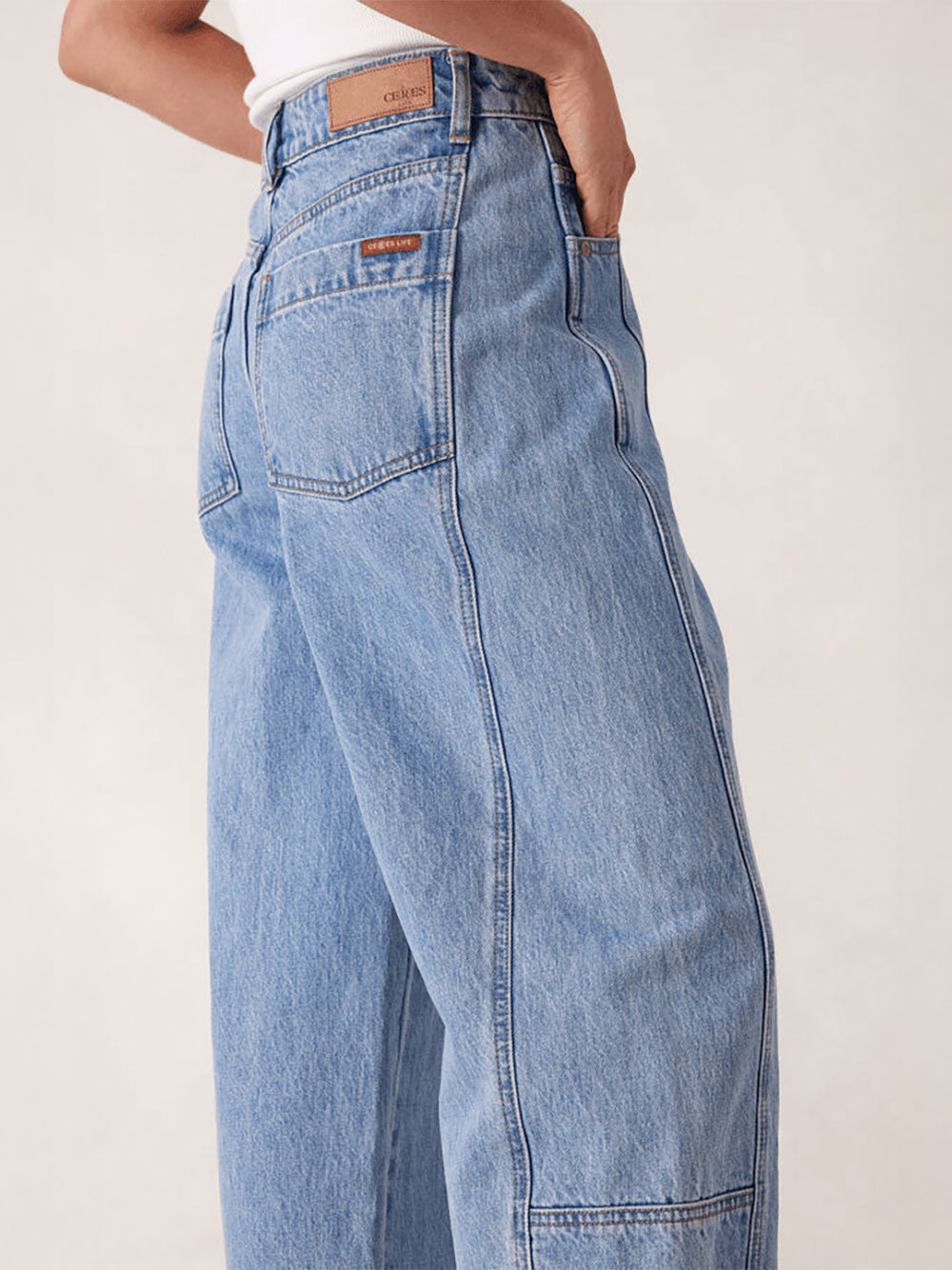Darted Barrel Jean - VINTAGE BLUE