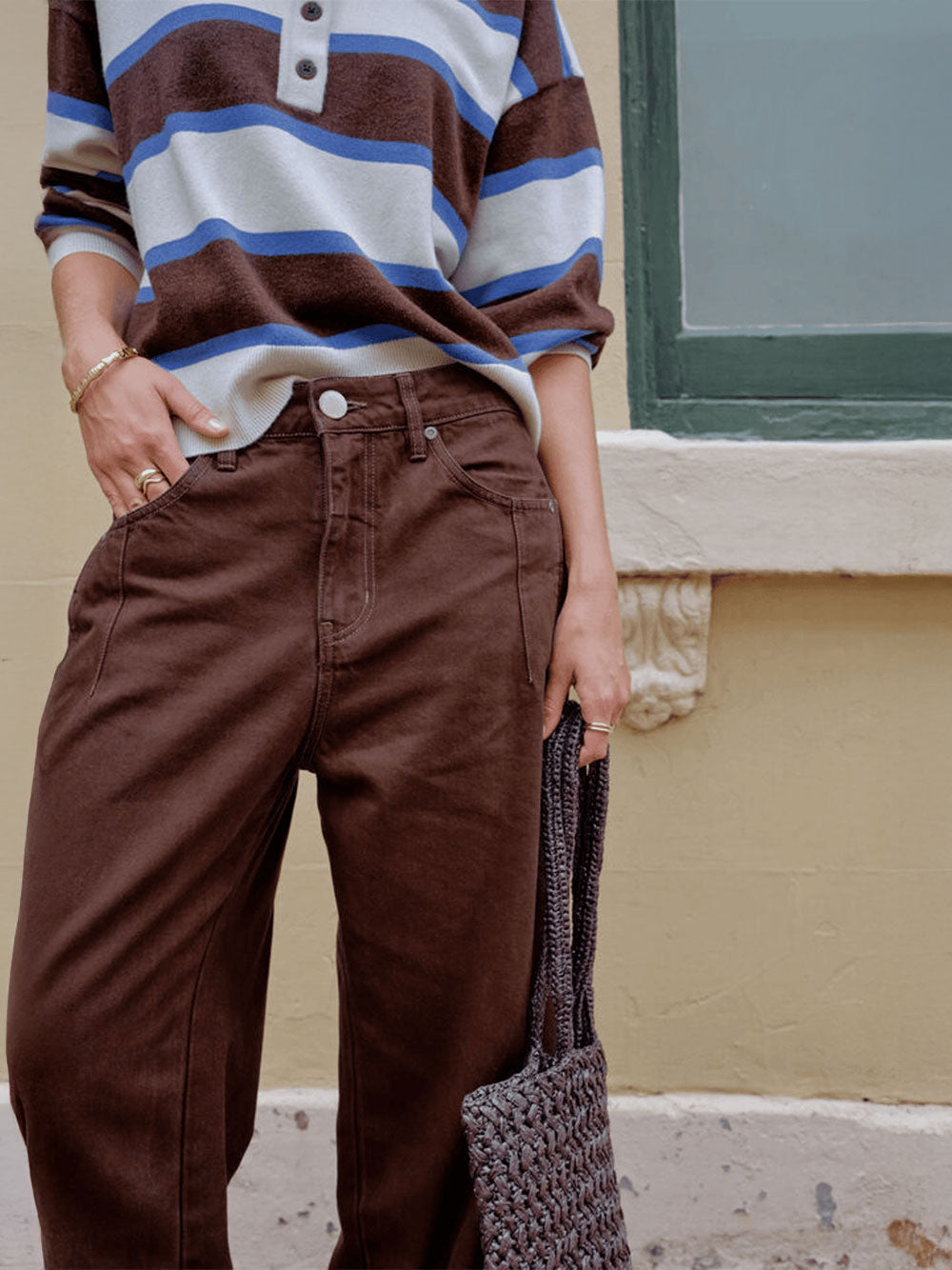 Demi Barrel Jean - BITTER CHOC