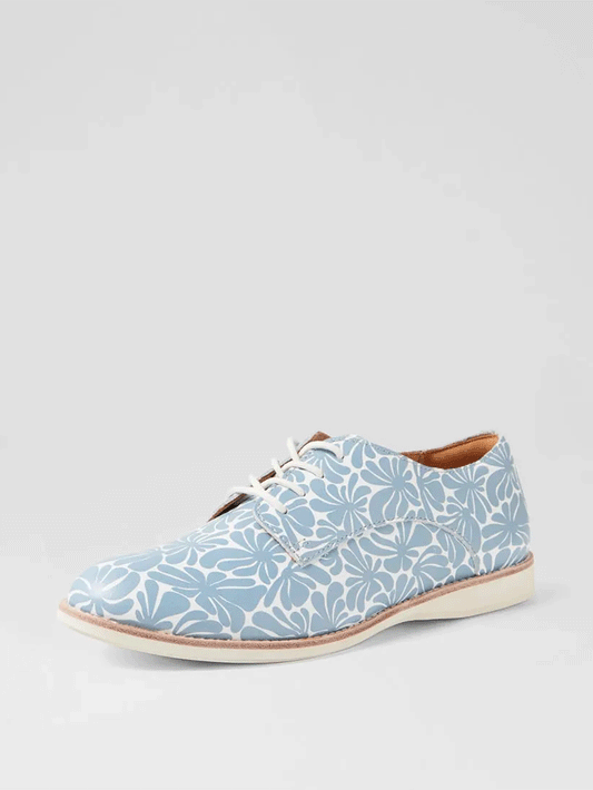 Derby Blue Flower Shoes