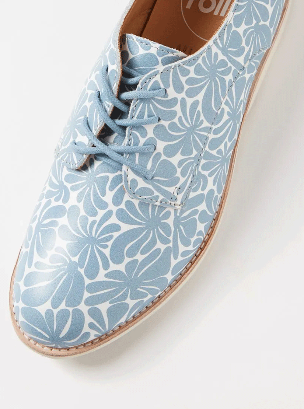 Derby Blue Flower Shoes