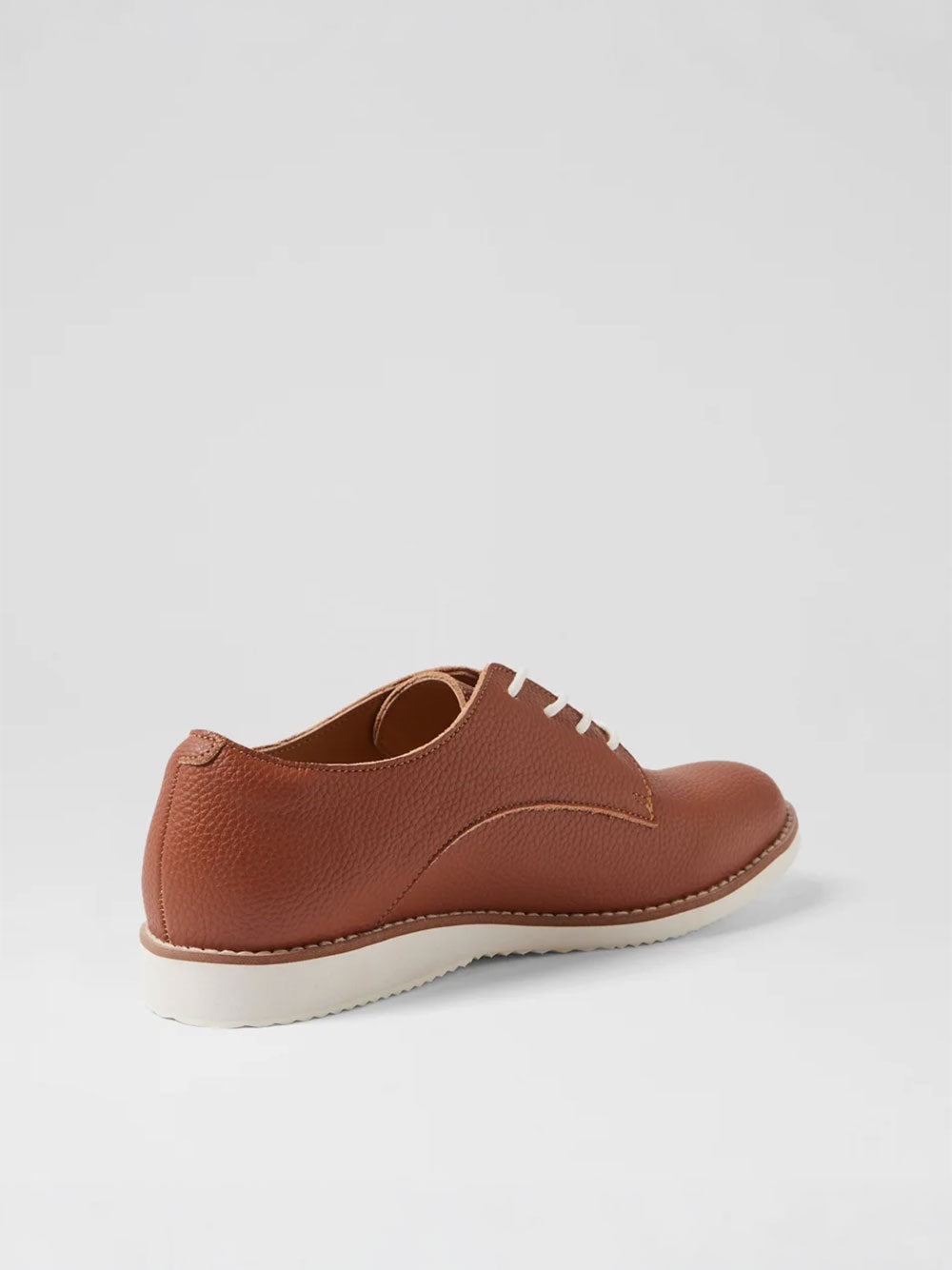 Derby Recycled Leather Shoes - COGNAC
