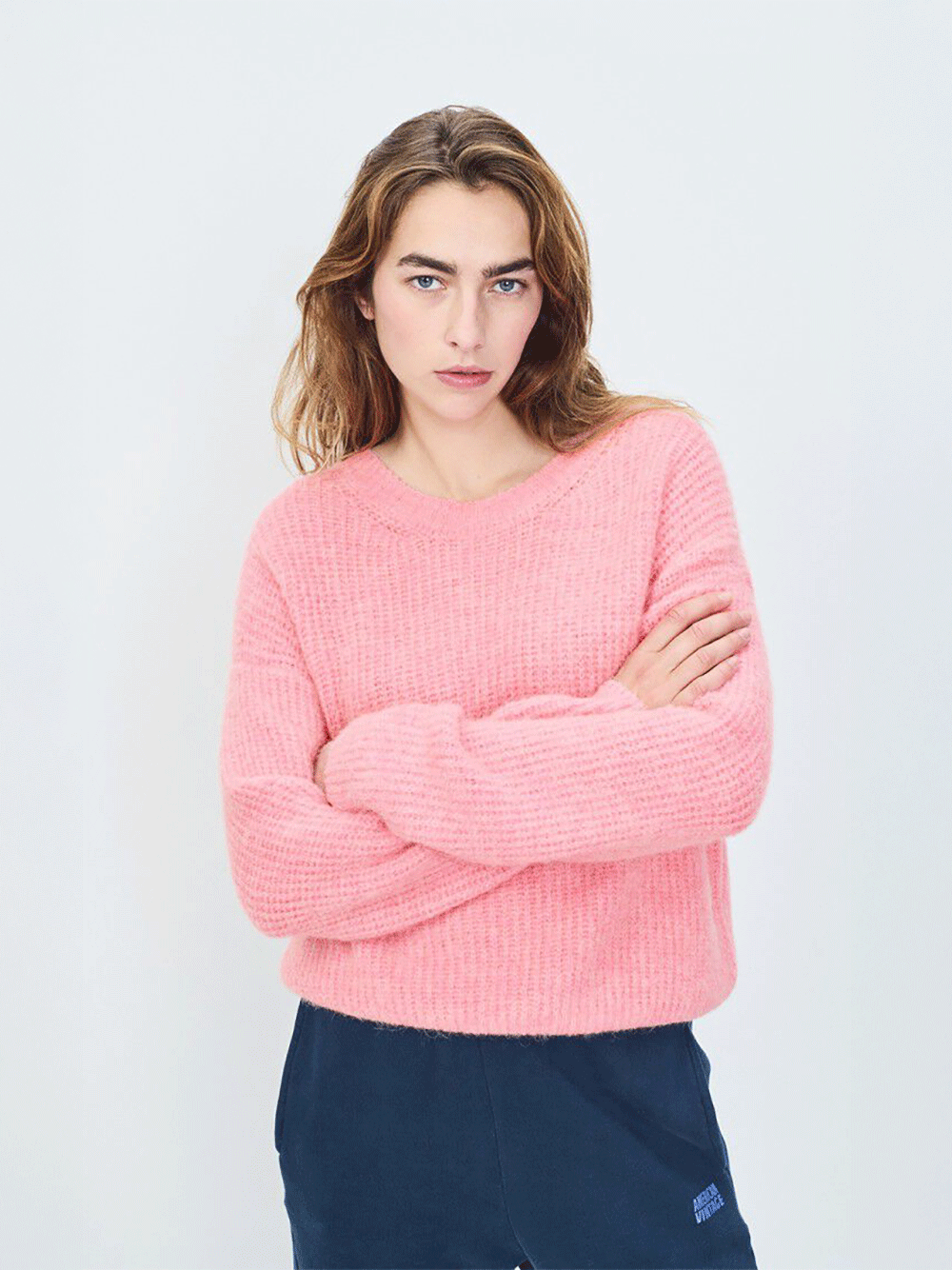 East Round Neck Pullover - ORCHID MELANGE