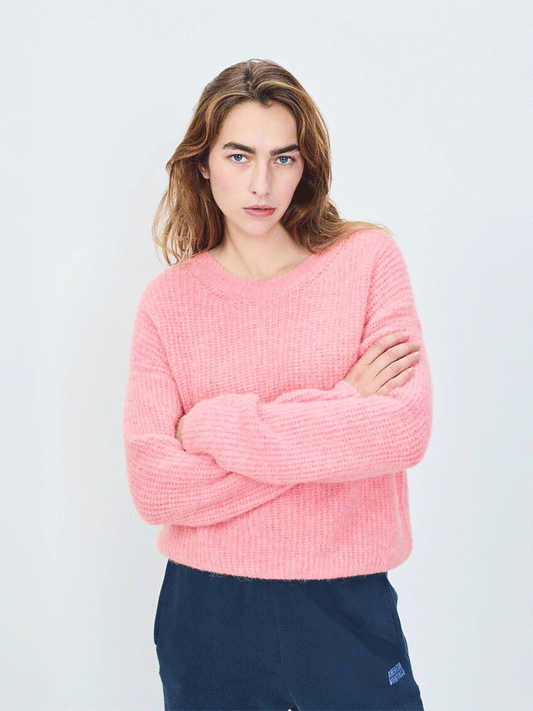 East Round Neck Pullover - ORCHID MELANGE