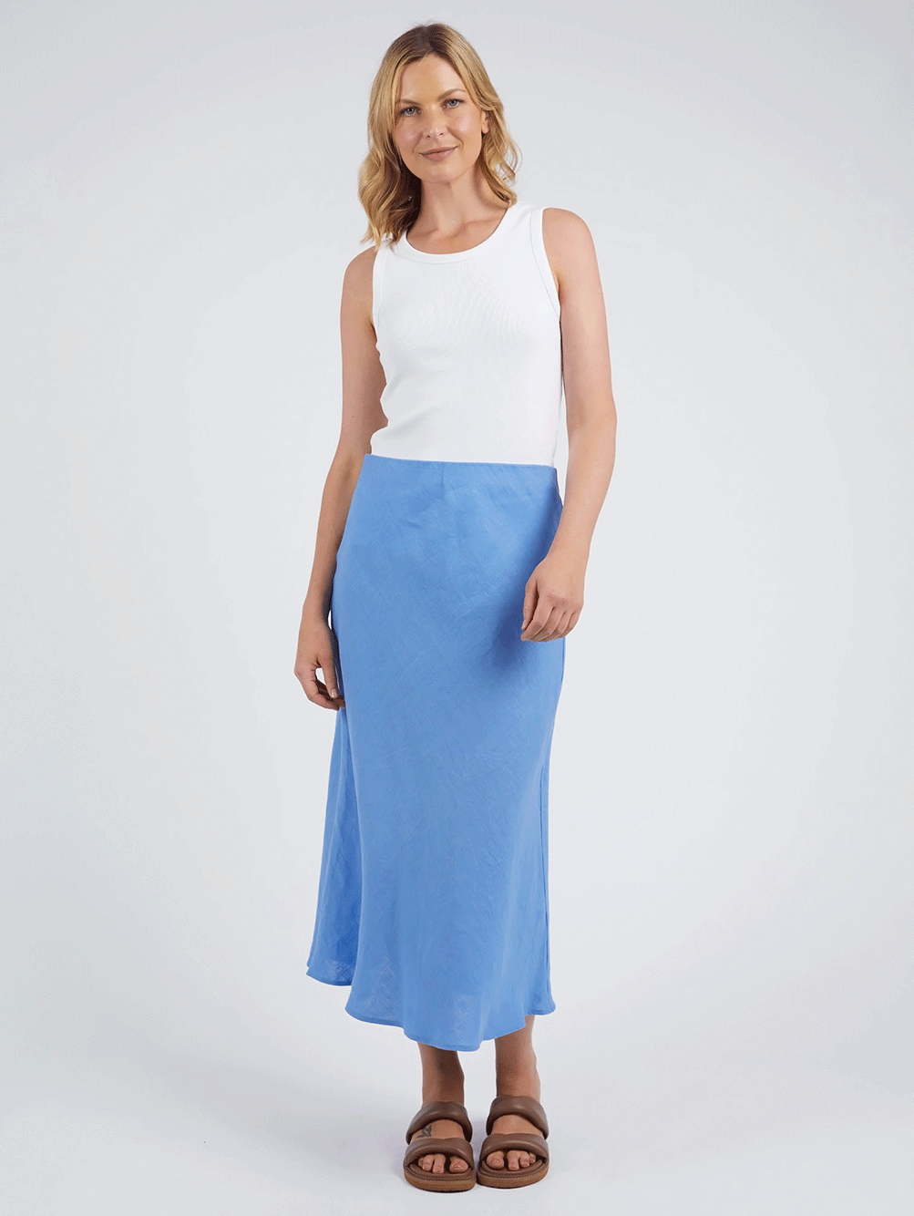Eleni Linen Midi Skirt