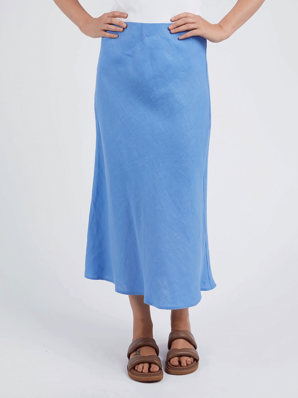 Eleni Linen Midi Skirt