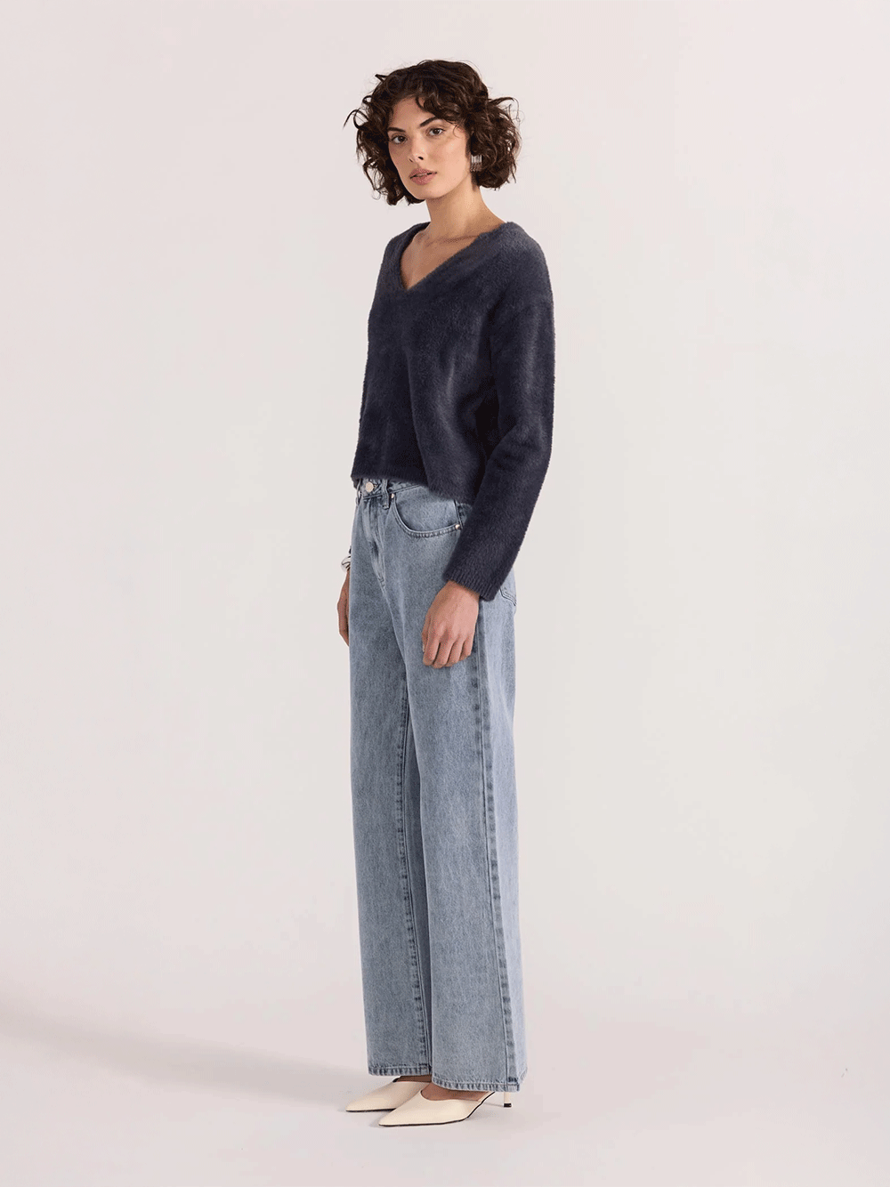 Ember Fluffy Knit Sweater - SLATE