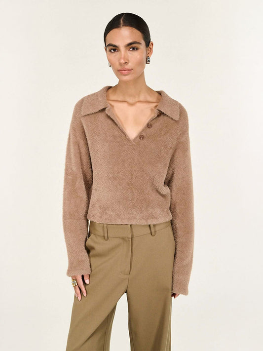 Ember Fluffy Polo Jumper