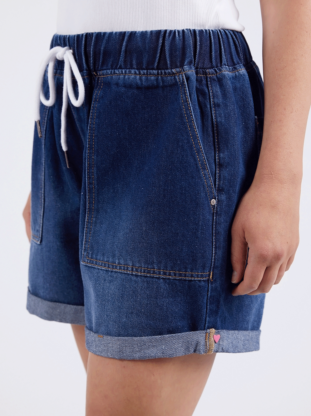 Emma Relaxed Denim Shorts - DARK WASH